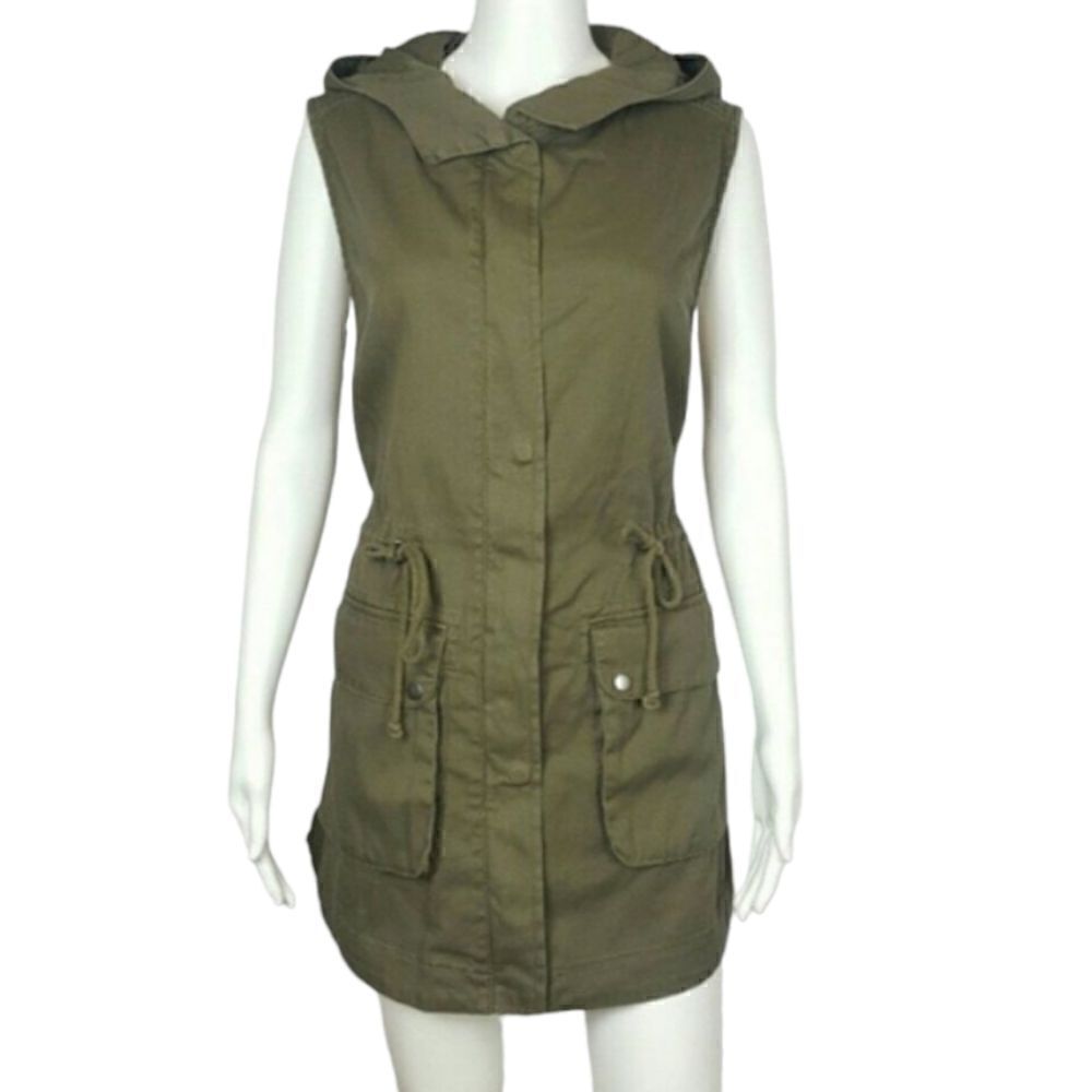 Women's Hunter Olive Green Vest Military Style‎